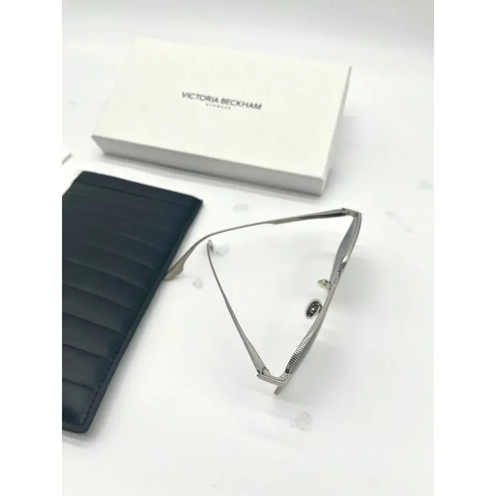 VICTORIA BECKHAM NEW Coin-Edge Navigator Sunglasses, Full Inclusion, Silver